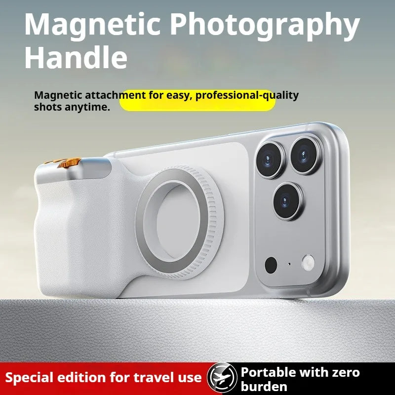 Mobile Phone Magnetic Assistant Camera with DSLR-Style Design for iPhone and Android, Ergonomic Grip Handle, Lightweight Construction