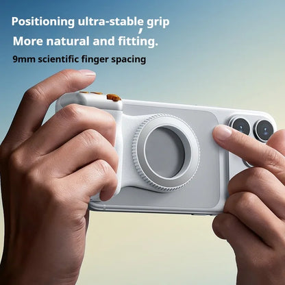 Mobile Phone Magnetic Assistant Camera with DSLR-Style Design for iPhone and Android, Ergonomic Grip Handle, Lightweight Construction